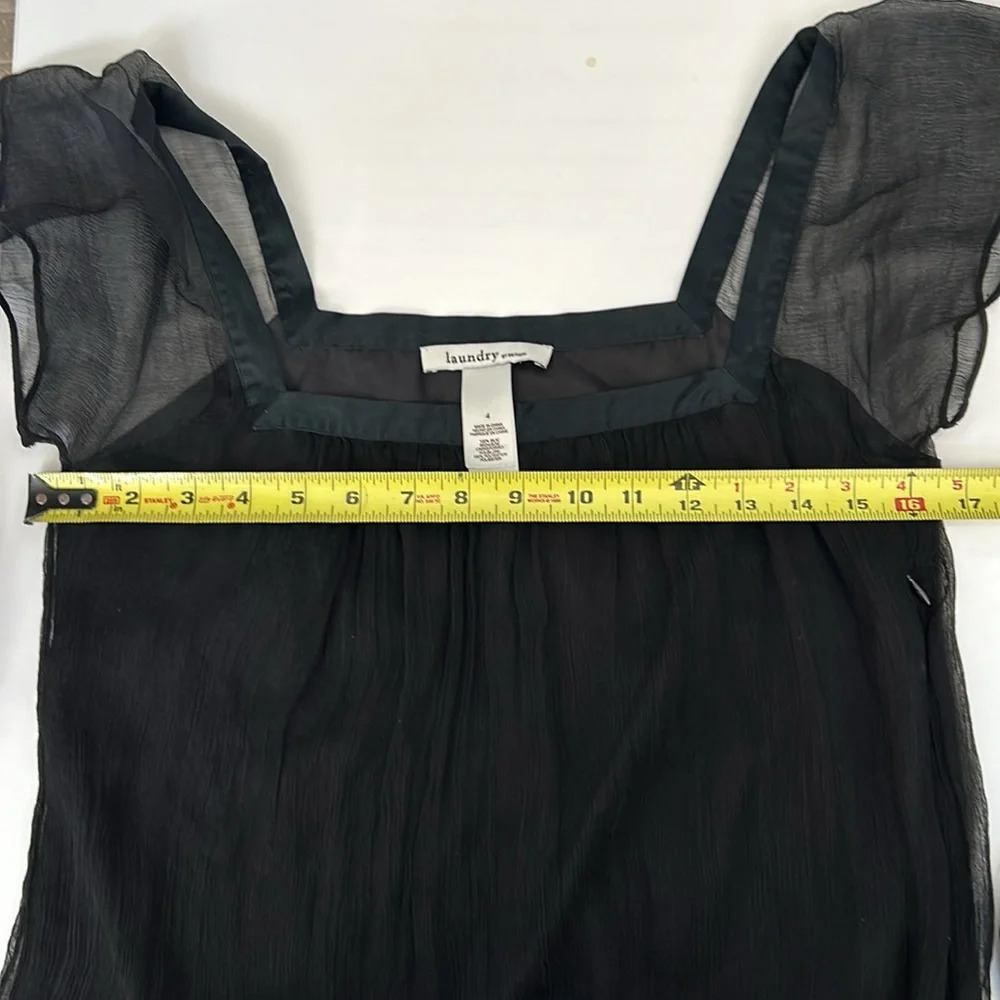 Laundry by Design Ruffle Silk Dress Size 4 - Picture 4 of 5